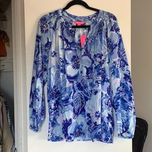 Lilly Pulitzer Elsa top in Coastal Blue